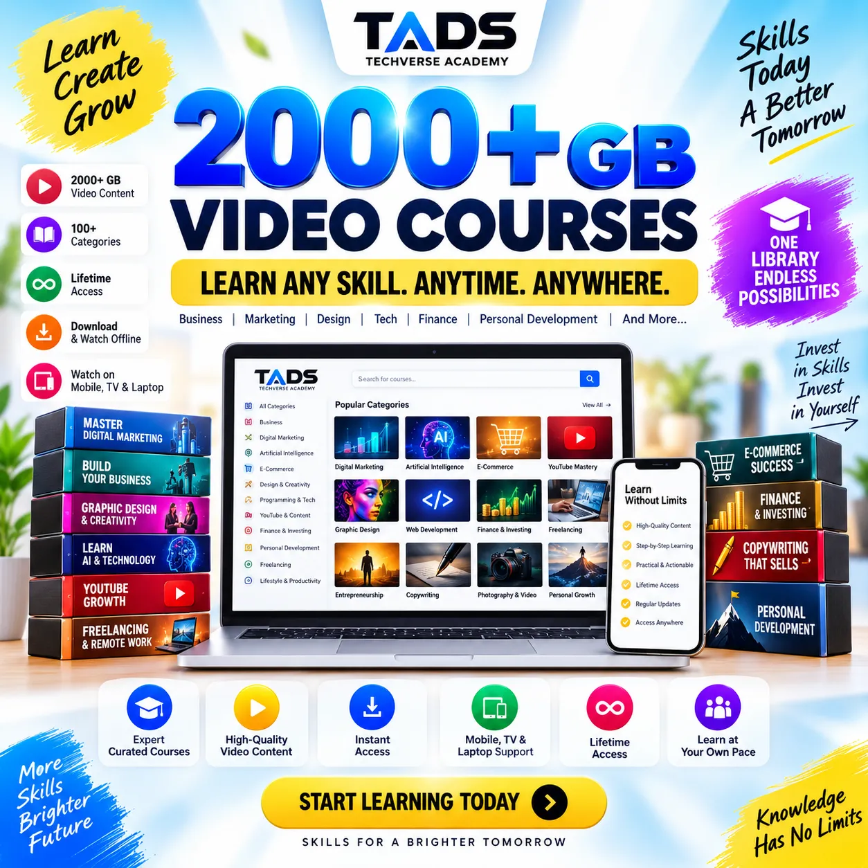 2000+GB Ultimate Course Bundle All Devices Showcase